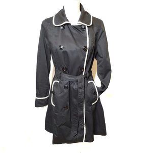 Merona Black & White All Weather Trench Coat, M